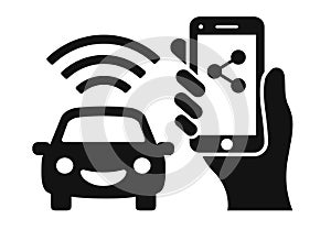 Car sharing mobile service vector icon