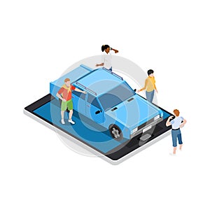 Car Sharing People Composition