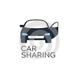 Car sharing service icon design concept. Carsharing renting car photo