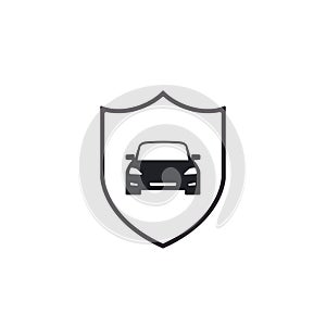 Car Shield Icon, transport insurance symbol, Vector illustration