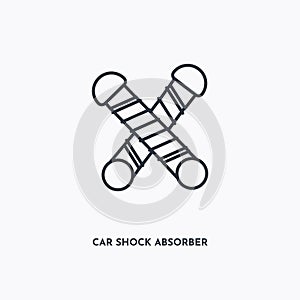 Car shock absorber outline icon. Simple linear element illustration. Isolated line Car shock absorber icon on white background.