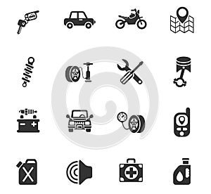 Car shop icon set