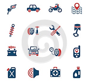 Car shop icon set