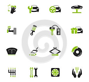 Car shop icons set