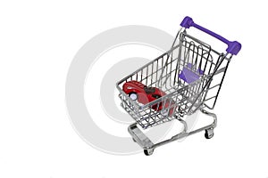 A car in a shopping cart