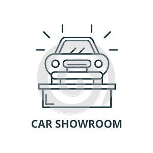 Car showroom vector line icon, linear concept, outline sign, symbol