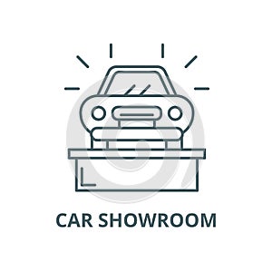 Car showroom vector line icon, linear concept, outline sign, symbol photo