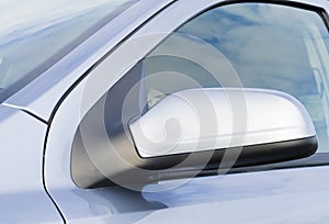 A car side mirror in a close up