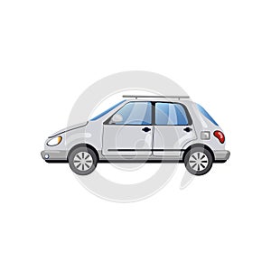 Car, side view, auto insurance concept cartoon vector Illustration