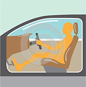 Car side view Person no airbag