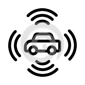 Car signalization icon vector outline symbol illustration