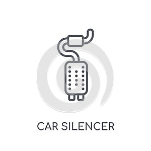 car silencer linear icon. Modern outline car silencer logo conce