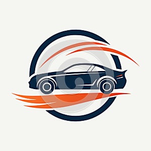 A car silhouette engulfed in flames, showcasing intense heat and danger, A minimalistic logo featuring a car silhouette,