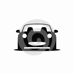 Car silhouette icon. Front view. Vector illustration