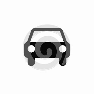 Car silhouette icon. Front view. Vector illustration