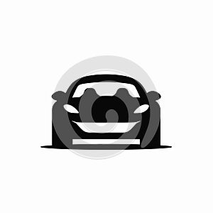 Car silhouette icon. Front view. Vector illustration