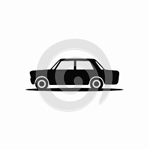Car silhouette icon. Side view. Vector illustration