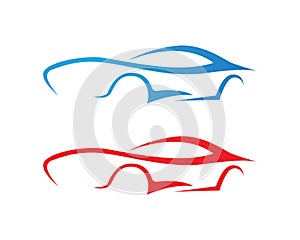 Car silhouette logo Vector template icons app