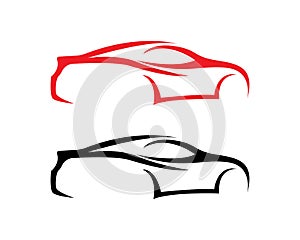 Car silhouette logo Vector template icons app