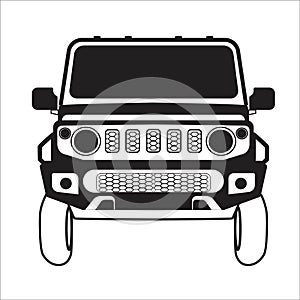 Suzuki Jimny SUV Vector Illustration Black and White photo