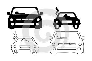 Car silhouette vector, car line art vector