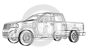 Car silhouettes. 3D illustration