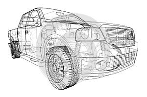 Car silhouettes. 3D illustration