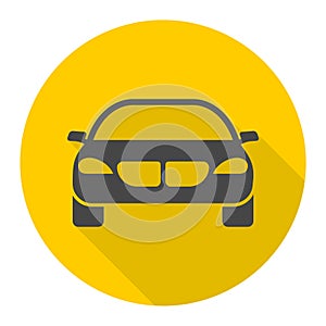 Car Simple icon with long shadow