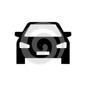 Car simple icon. Vector flat black symbol of a car