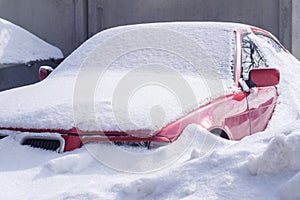 The car in snow