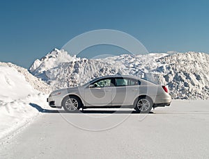 Car and snowbank