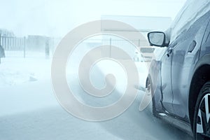 Car in a snowdrift snow