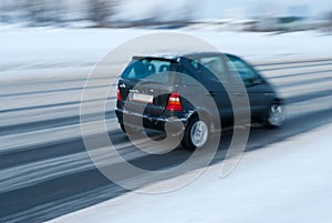 Car on snowy road