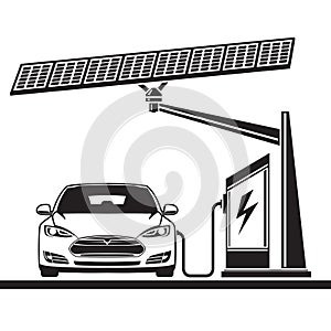 Car, solar cell ,electric filling station