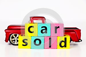 Car sold concept.
