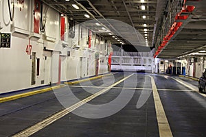 Car space inside of ferry boats