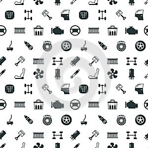 Car spare parts vector seamless pattern