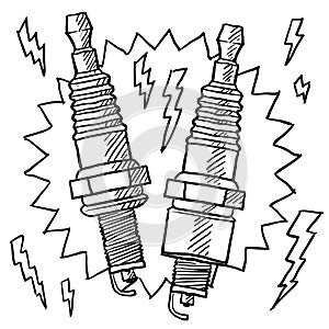 Car spark plug vector