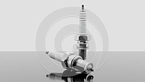 Car spark plugs, realistic 3d rendering