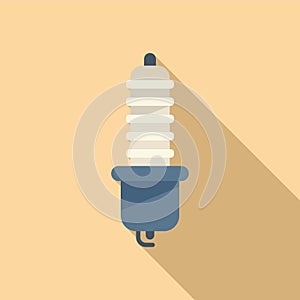 Car sparkplug icon flat vector. Engine plug