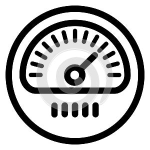 Car speed gauge. Tachometer icon. Linear speedometer