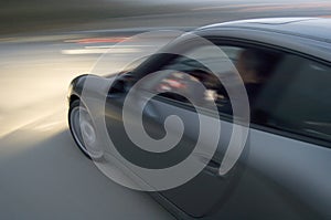 Car Speeding, Blurred Motion