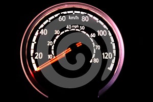 Car Speedometer Closeup with Motion Blur