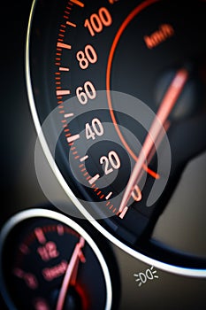 Car speedometer detail