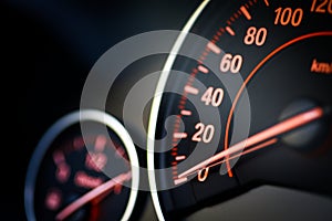 Car speedometer detail