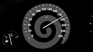 Car speedometer picking up speed