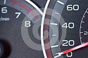 Car speedometer and tachometer
