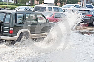 Car splash flood