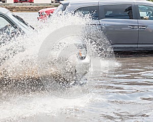 Car splash flood