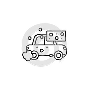 Car sponge carwash icon. Element of car wash thin line icon